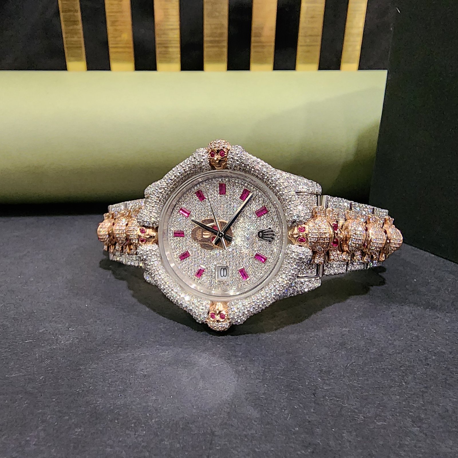 Unique Full Iced out With Thrones Diamond Watch