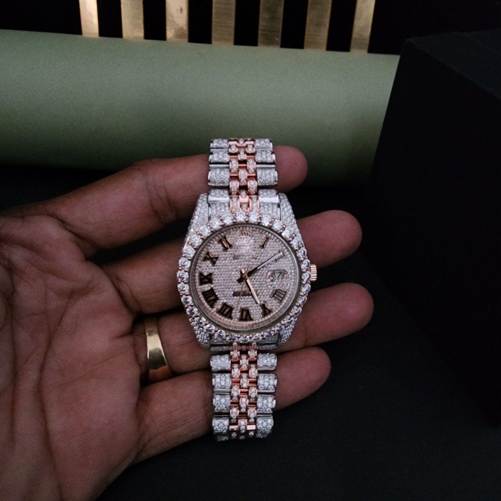 Elegant Full Iced Out Diamond Watch Alternate View