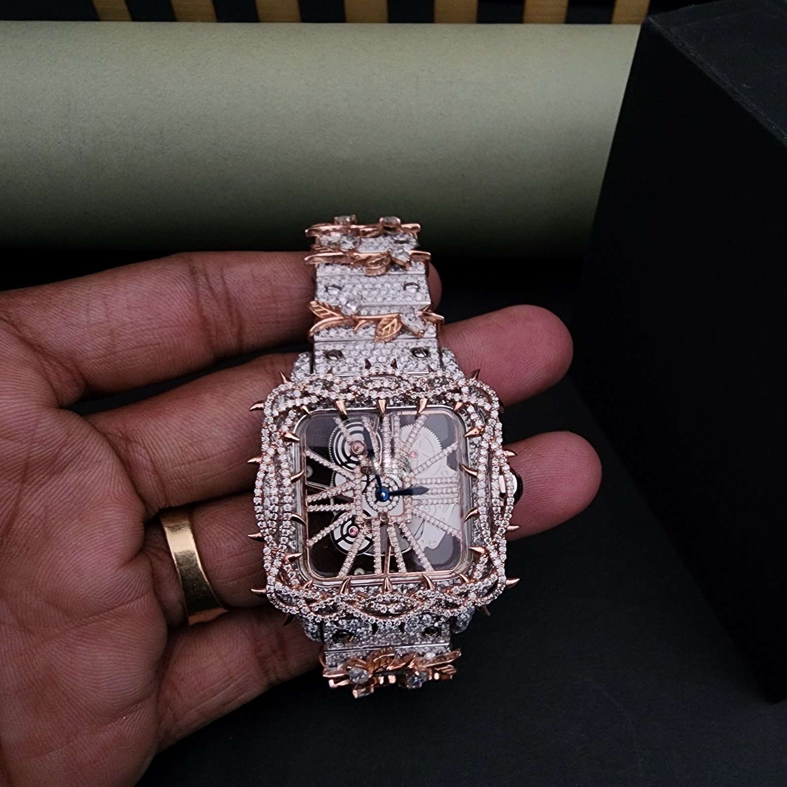 Iced Out Full Throne Unique Diamond Watch Alternate View