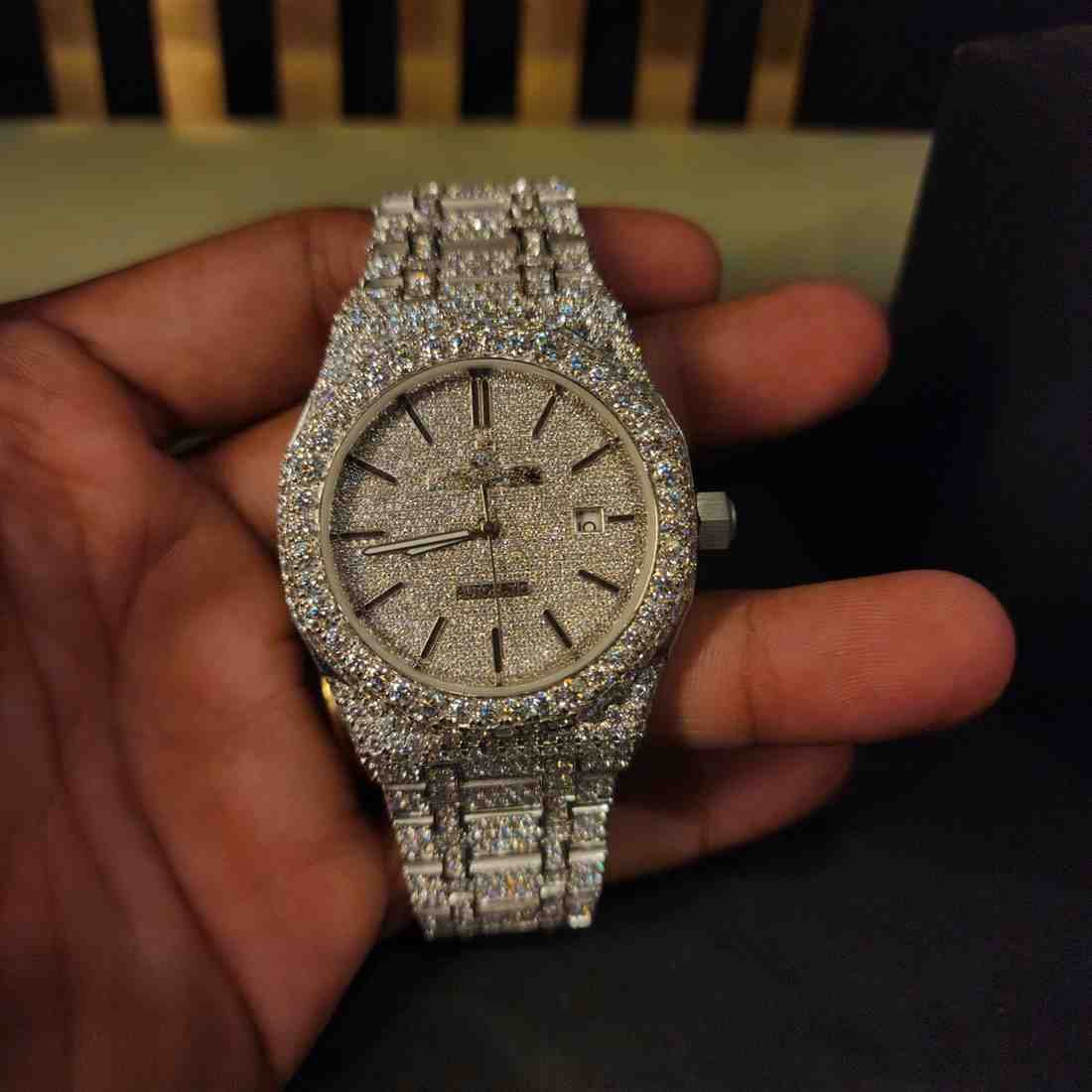 Full Iced Out Baguette Dial Diamond Watch Alternate View