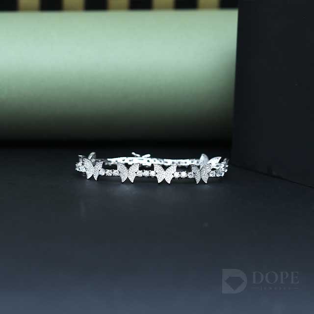 Butterfly Round Diamond Cut Jewelry Bracelet