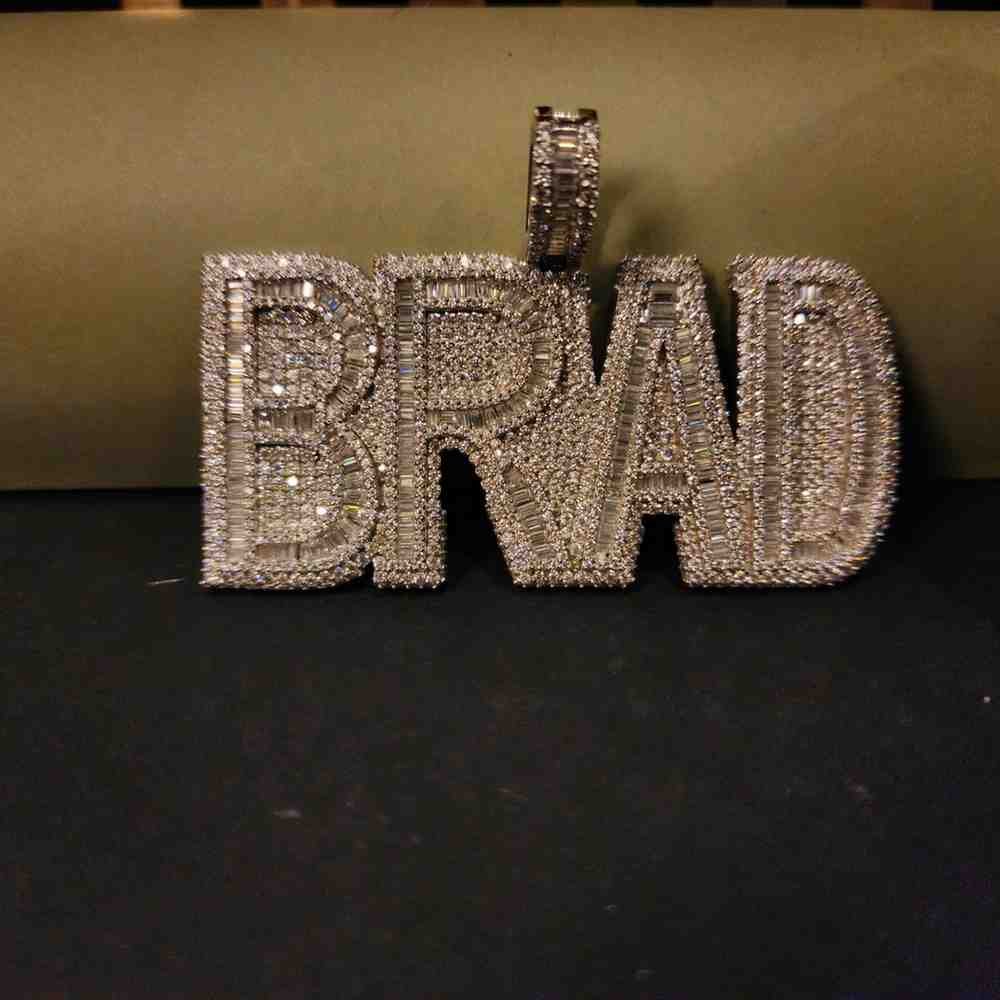 Iced Out BRAD Name Hip Hop Diamond Pendant