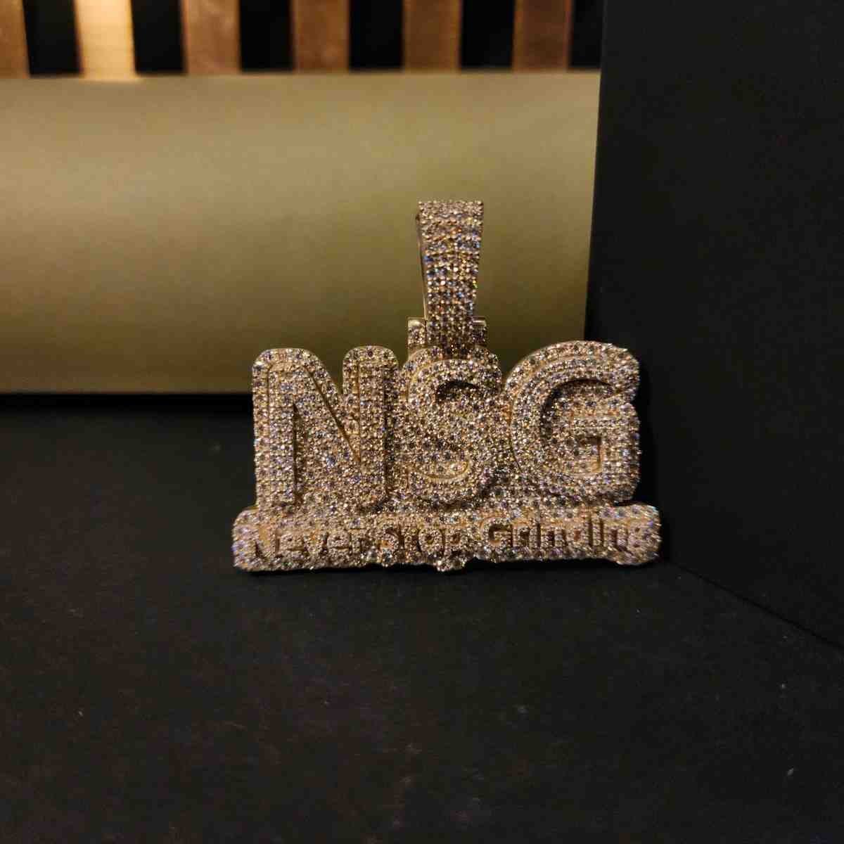 Hip Hop Iced Out NSG Diamond Pendant
