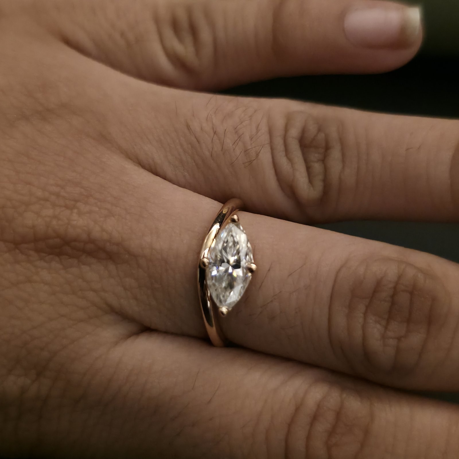 Stunning Marquise Lab Grown Diamond Ring Alternate View