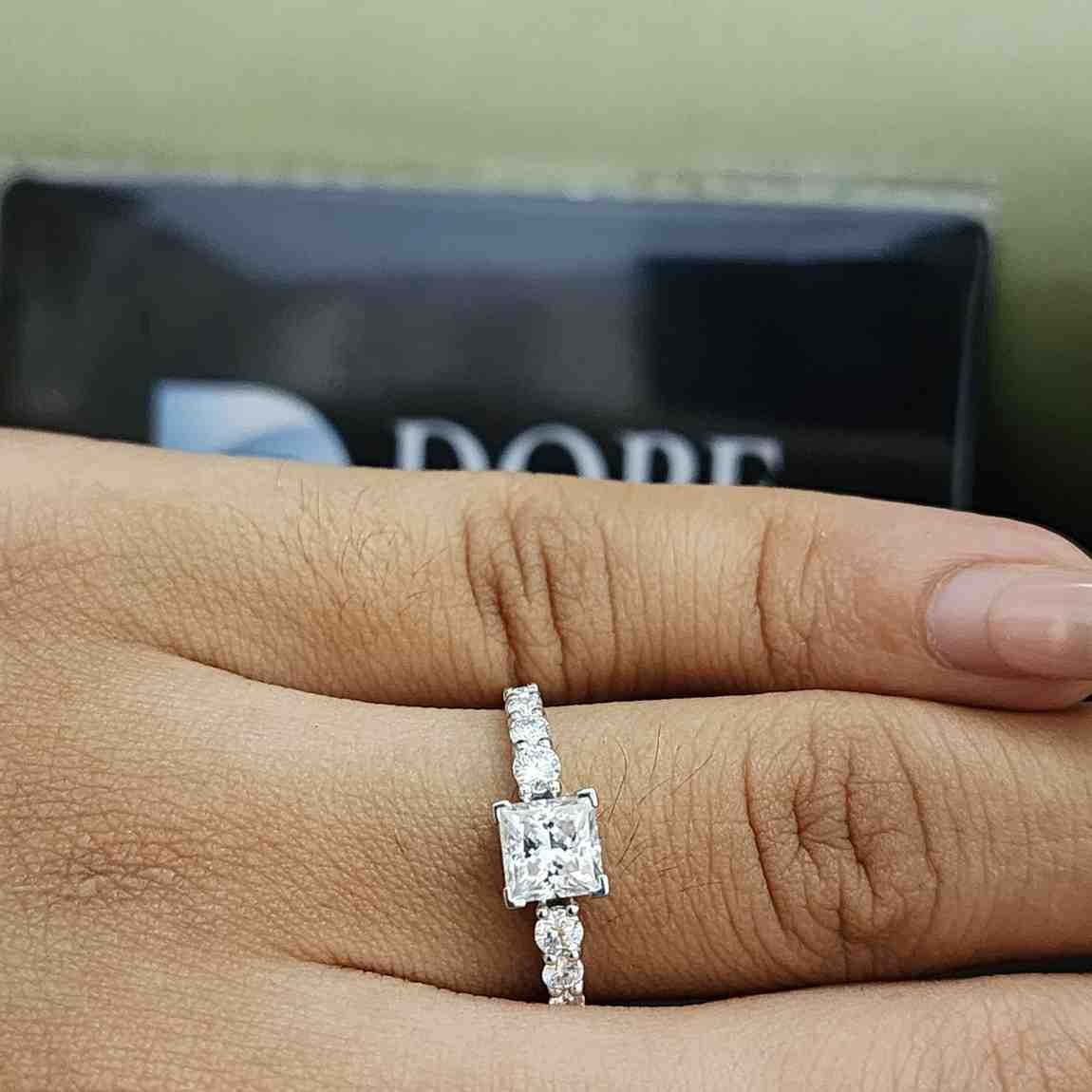 Pretty Princess Cut Lab Grown Promise Diamond Ring Alternate View