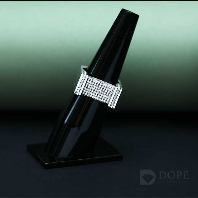 Unique Designer Men's Lab Grown Pave Diamond Silver Band