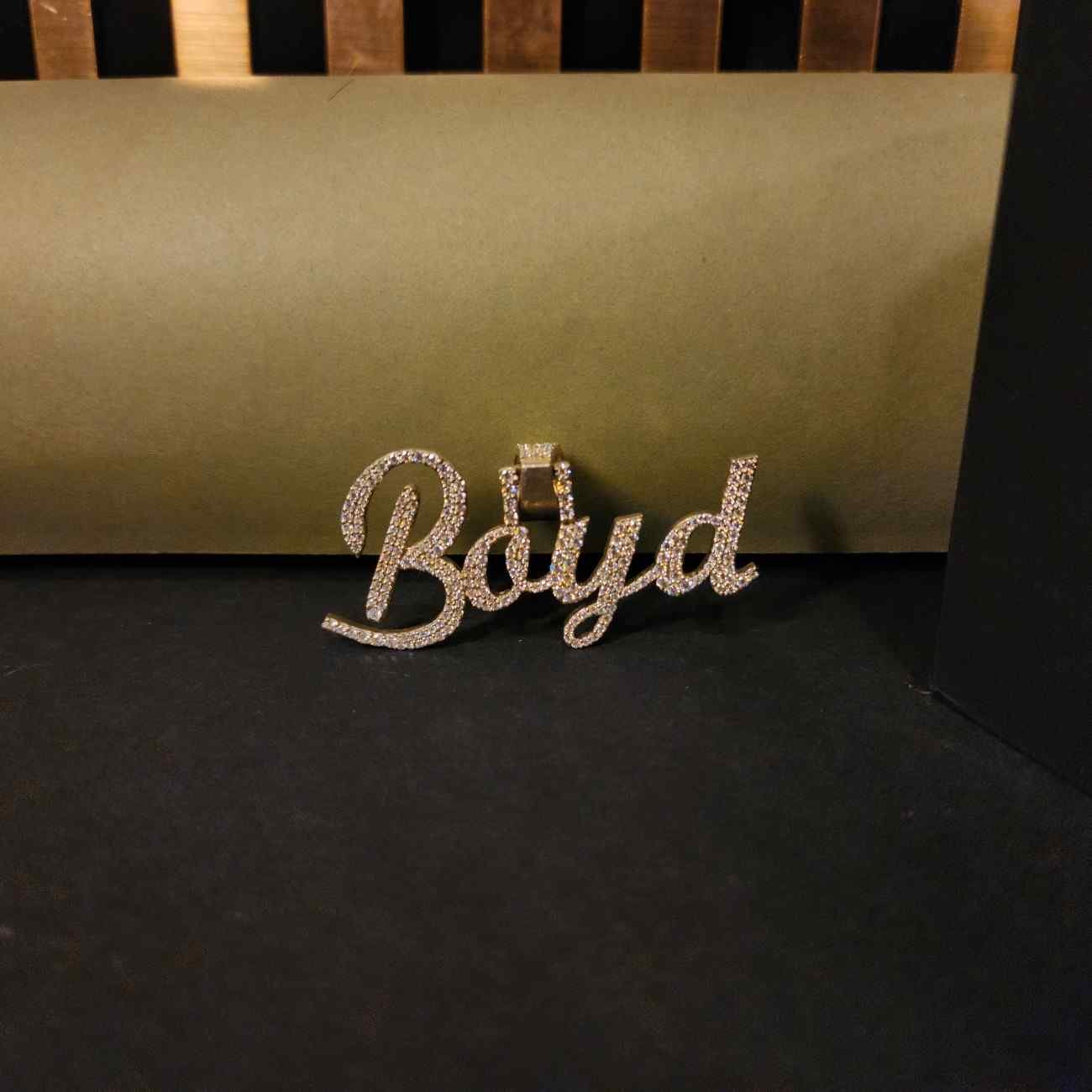 BAYD-Iced Out Diamond Name Pendant