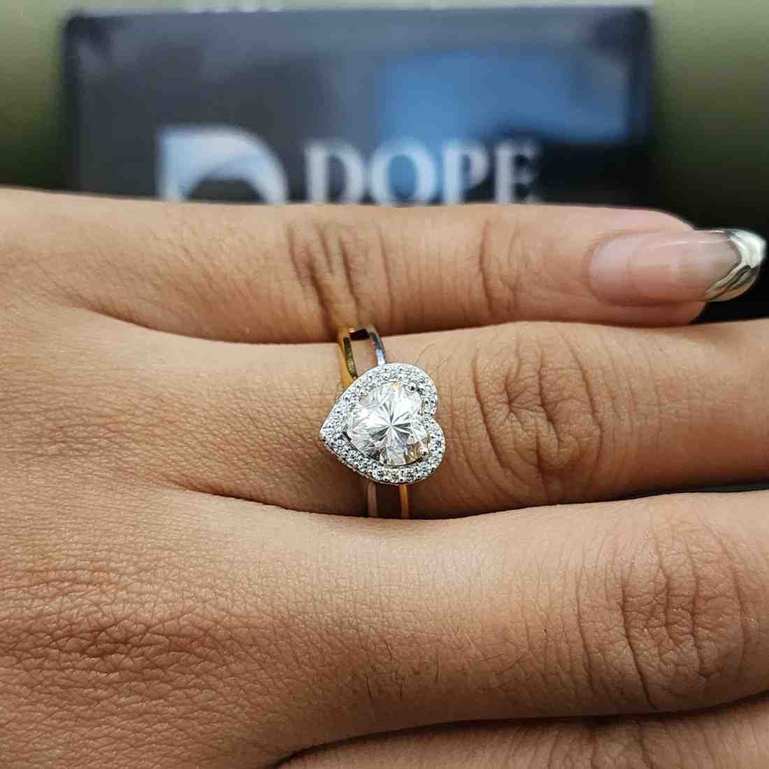Heart Shaped Lab Grown Diamond Ring, Promise Ring For Her Alternate View