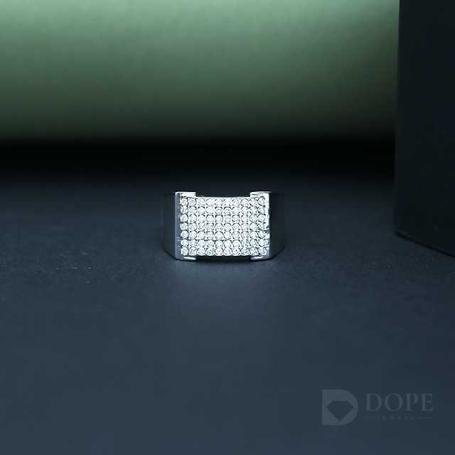 Luxury Men's Lab Grown Pave Diamond Ring Alternate View