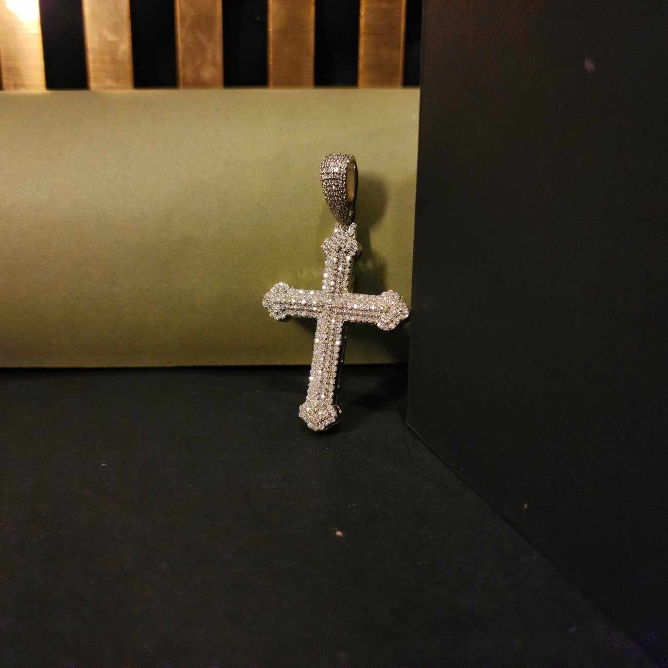 Iced Out Diamond Cross Pendant