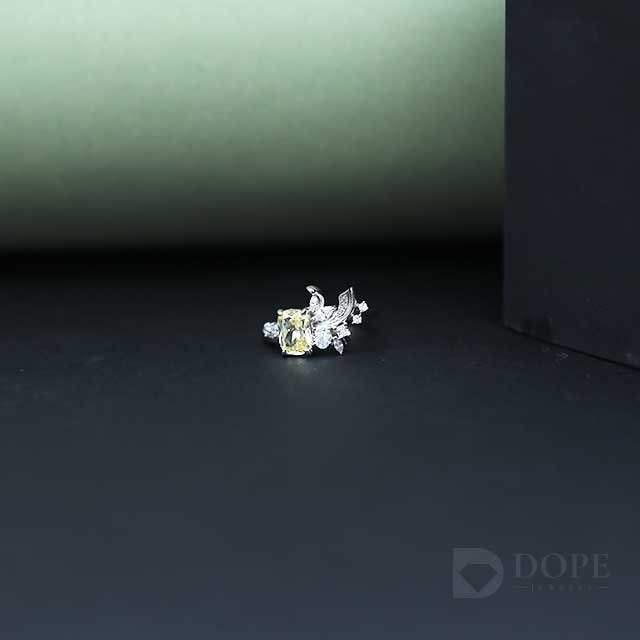 Fancy Yellow Radiant Cut Multi Lab Grown Diamond Ring Alternate View