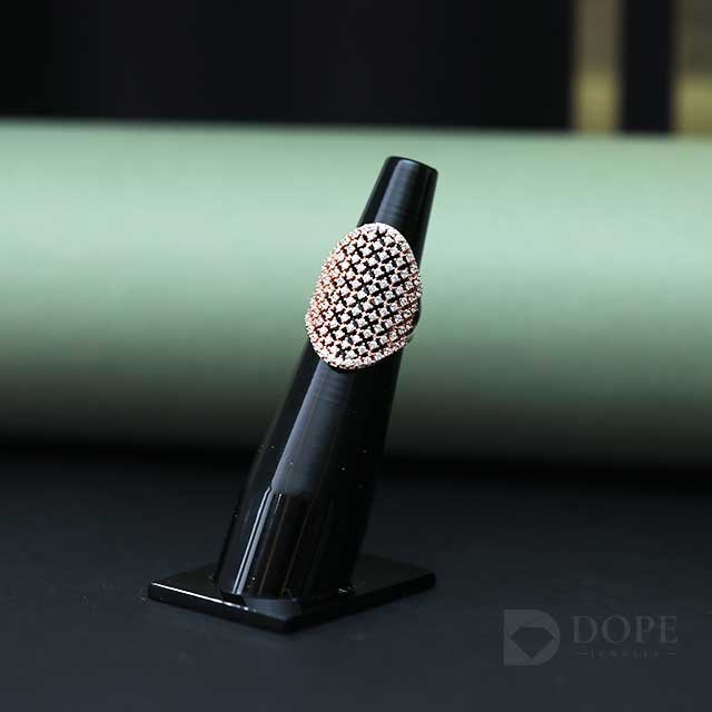 Luxury Oval Shaped Pave Diamond Ring