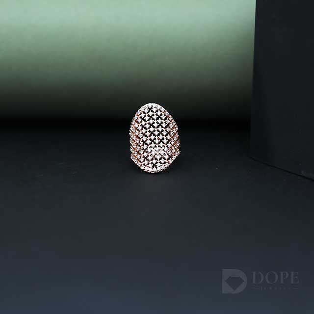 Luxury Oval Shaped Pave Diamond Ring Alternate View