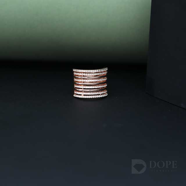Classic Multi Row Pave Lab Grown Diamond Ring Alternate View