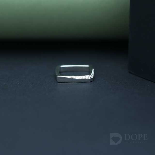 Minimalist Unisex Modern Diamond Ring Alternate View