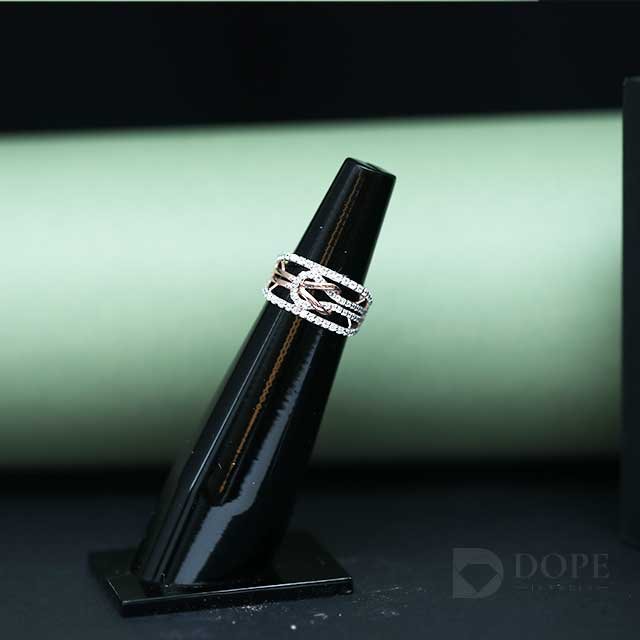 Unique Designer Two Tone Pave Diamond Ring For Her