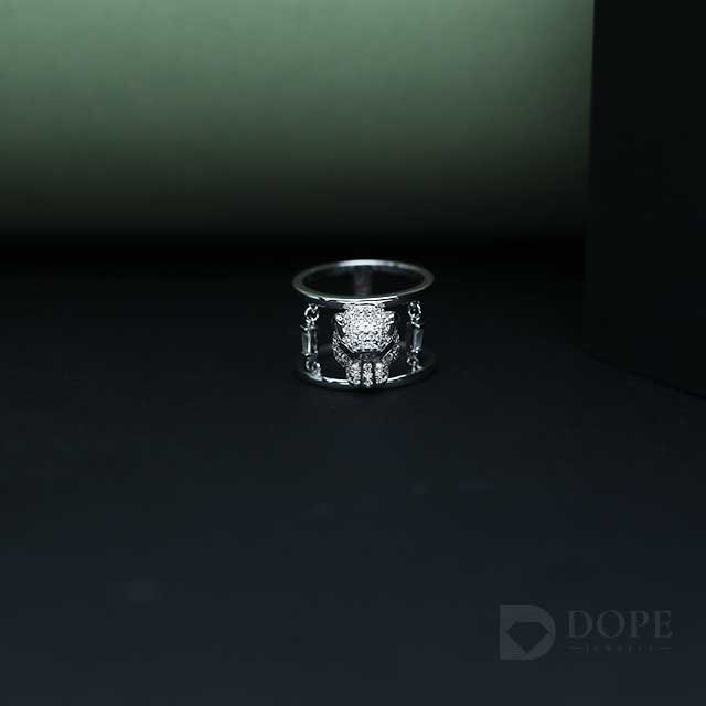Unique Men's Black & White Hip Hip Lab Grown Diamond Ring Alternate View