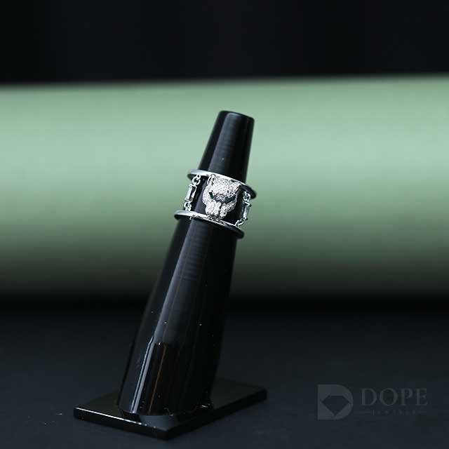 Unique Men's Black & White Hip Hip Lab Grown Diamond Ring