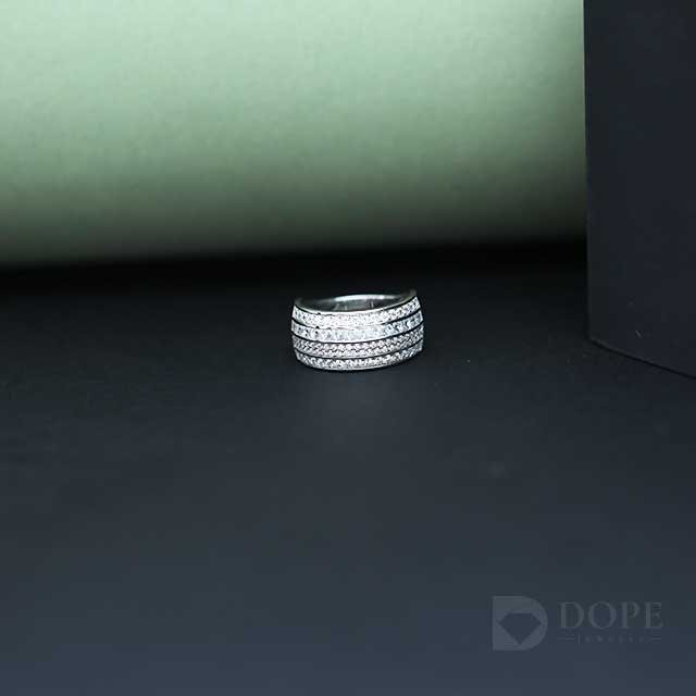 Multi Rows Pave Style Eternity Lab Grown Diamond Ring