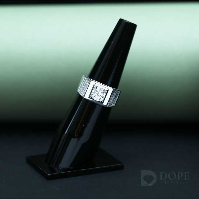 Round Cut Pave Lab Grown Diamond Engagement Ring