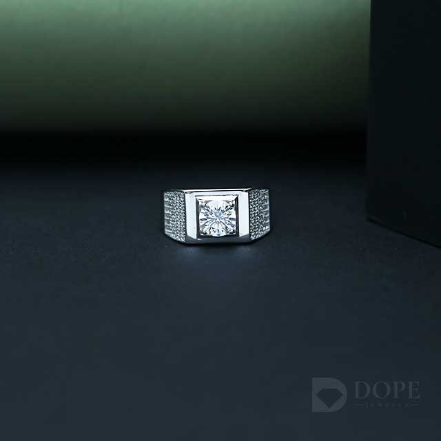 Round Cut Pave Lab Grown Diamond Engagement Ring Alternate View