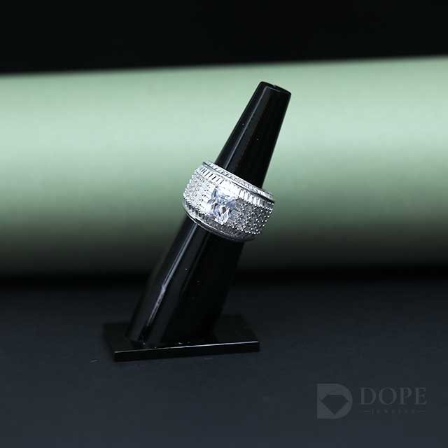 Luxury Princess Cut Pave Diamond Ring
