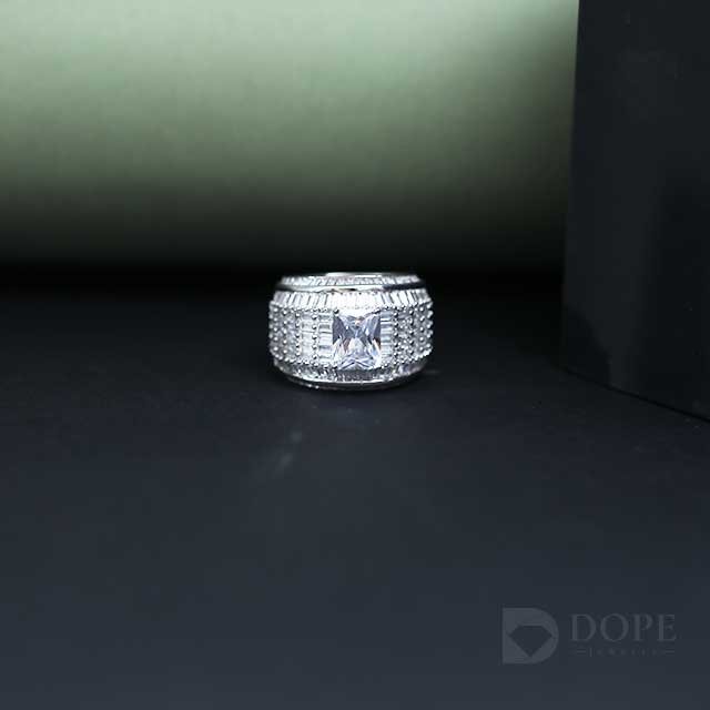 Luxury Princess Cut Pave Diamond Ring Alternate View