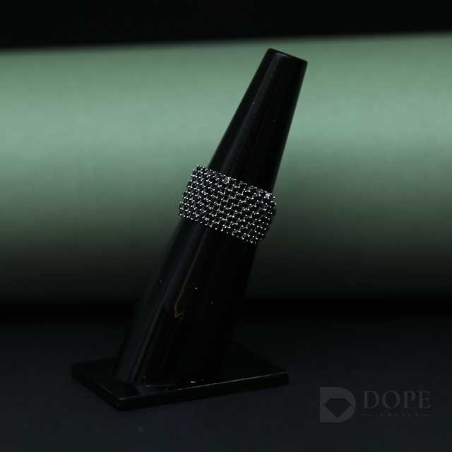 Men's Black Round Cut Lab Grown Diamond Ring