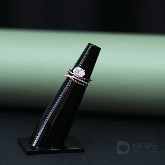 Oval Cut Lab Grown Cross Anniversary Ring