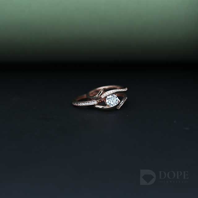 Round Brilliant Cut Bypass Lab Grown Diamond Ring Alternate View
