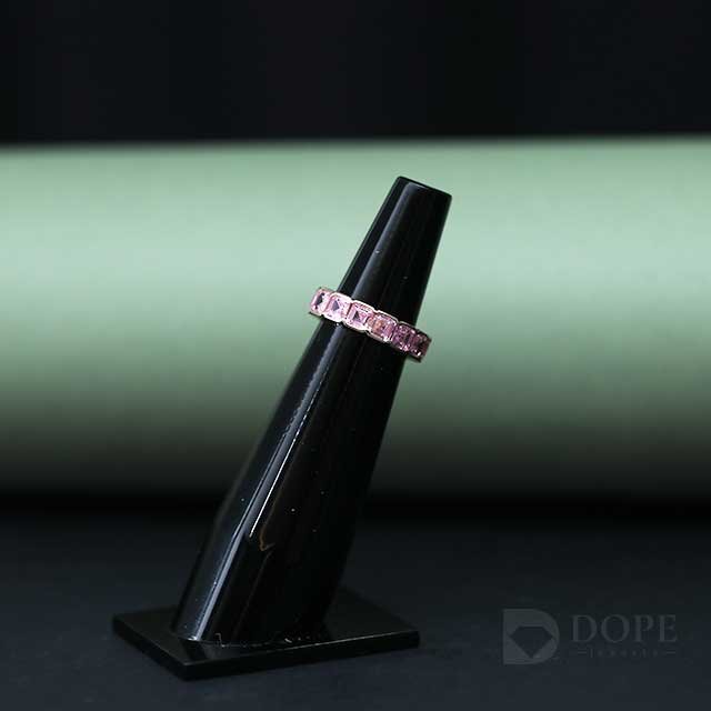 Classic Asscher Pink Eternity Lab Grown Diamond Band