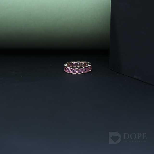 Classic Asscher Pink Eternity Lab Grown Diamond Band Alternate View