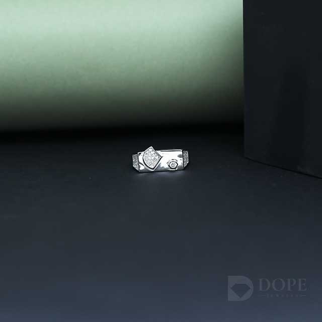 Men's Square Shape Lab grown Pave Diamond Ring Alternate View