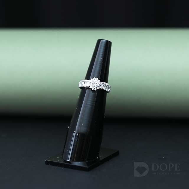 Unique Designer Flower Shape Lab Grown Diamond Engagement Ring