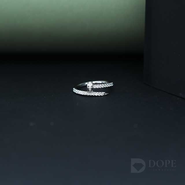 Classic Round Cut Open Cuff Lab Grown Diamond Ring Alternate View