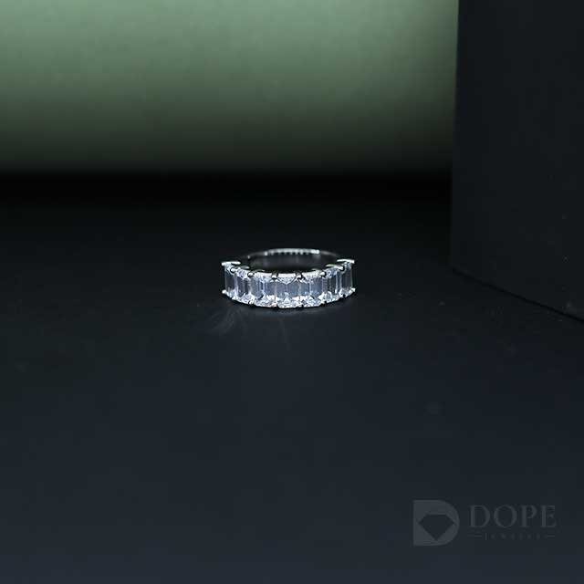 Classic Emerald Cut Lab Grown Diamond Band Ring Alternate View