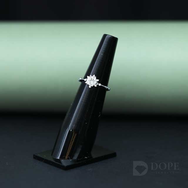 Trendy  Designer Flower Shape Lab Grown Pave Diamond Ring