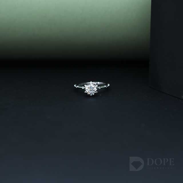 Trendy  Designer Flower Shape Lab Grown Pave Diamond Ring Alternate View