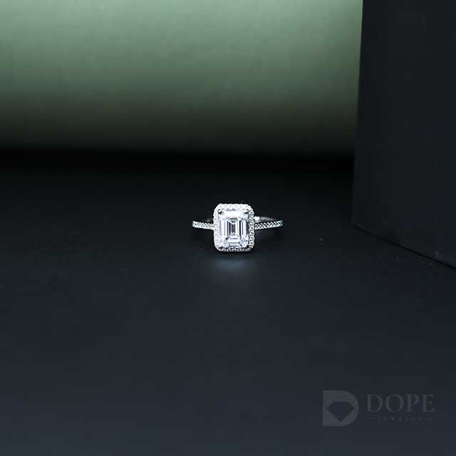 Emerald Cut Lab Grown Diamond Engagement Ring Alternate View