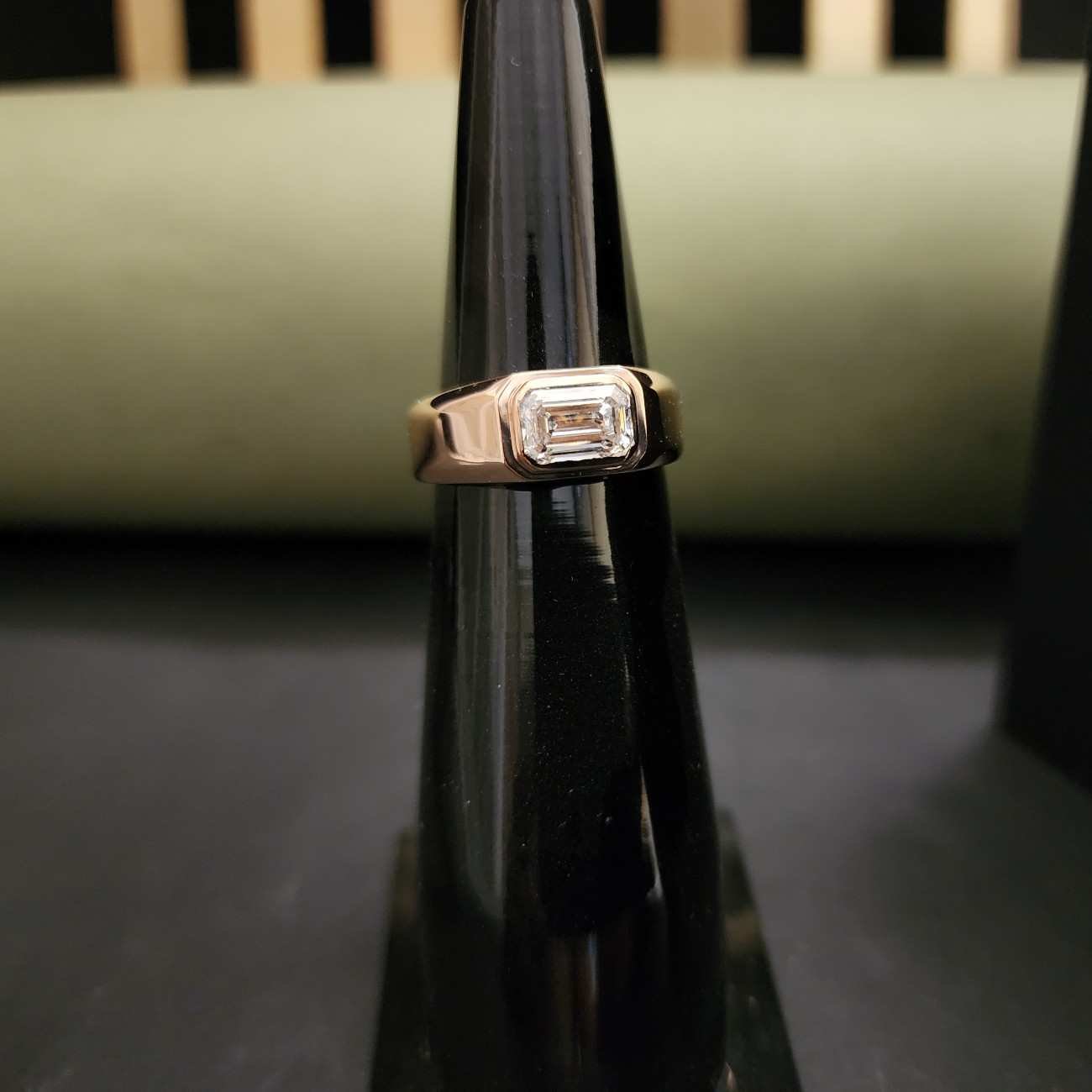 Men's Handmade Emerald Cut Lab Grown Diamond Band