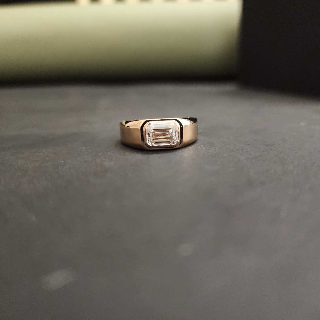 Men's Handmade Emerald Cut Lab Grown Diamond Band Alternate View