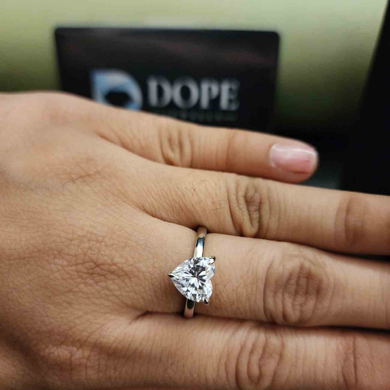 Pretty Heart Shape Lab Grown Diamond Ring For Her Alternate View