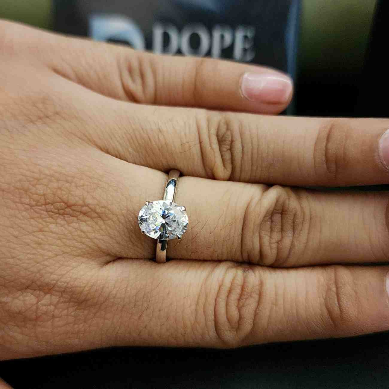 Stunning Oval Cut Lab Grown Handmade Diamond Ring Alternate View