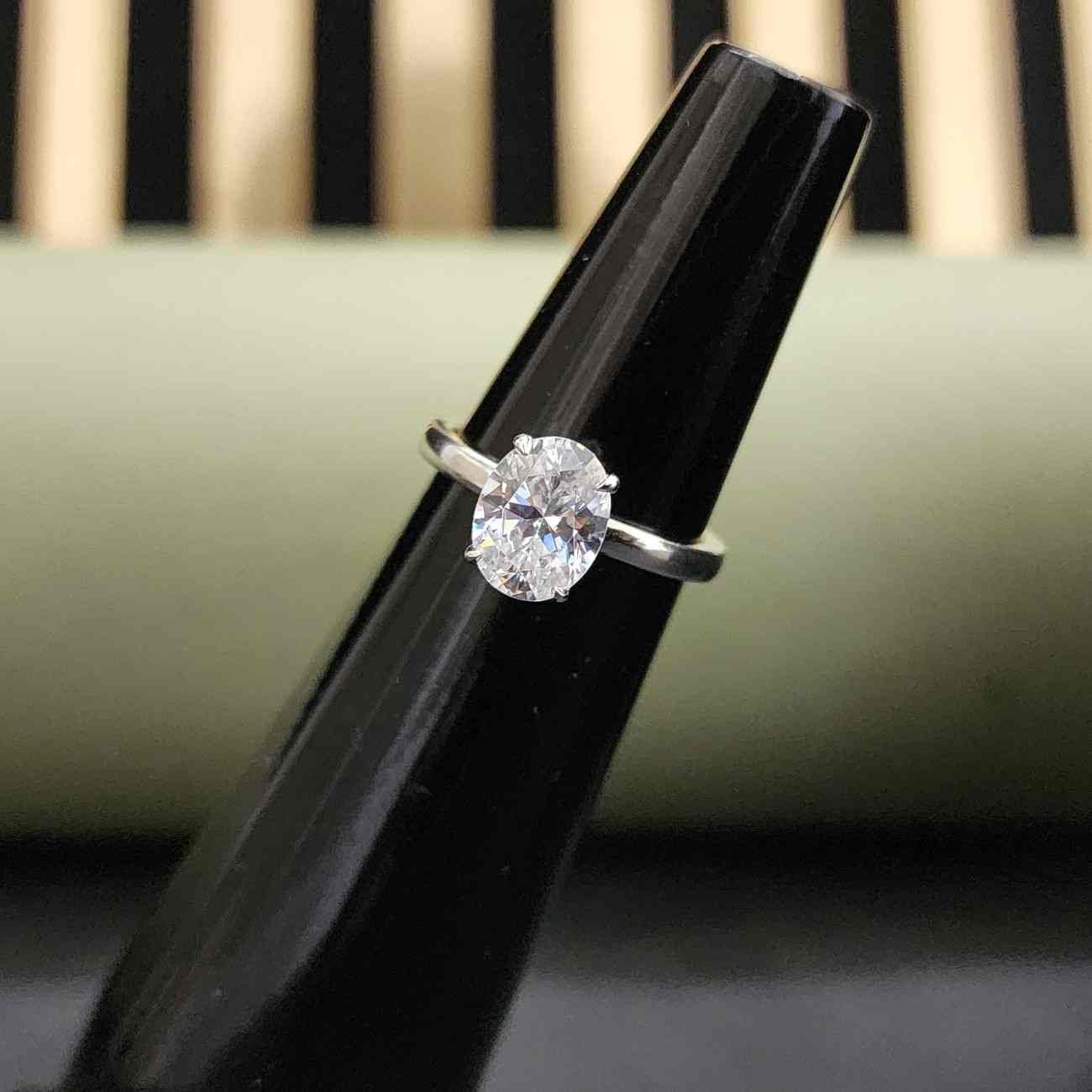 Stunning Oval Cut Lab Grown Handmade Diamond Ring