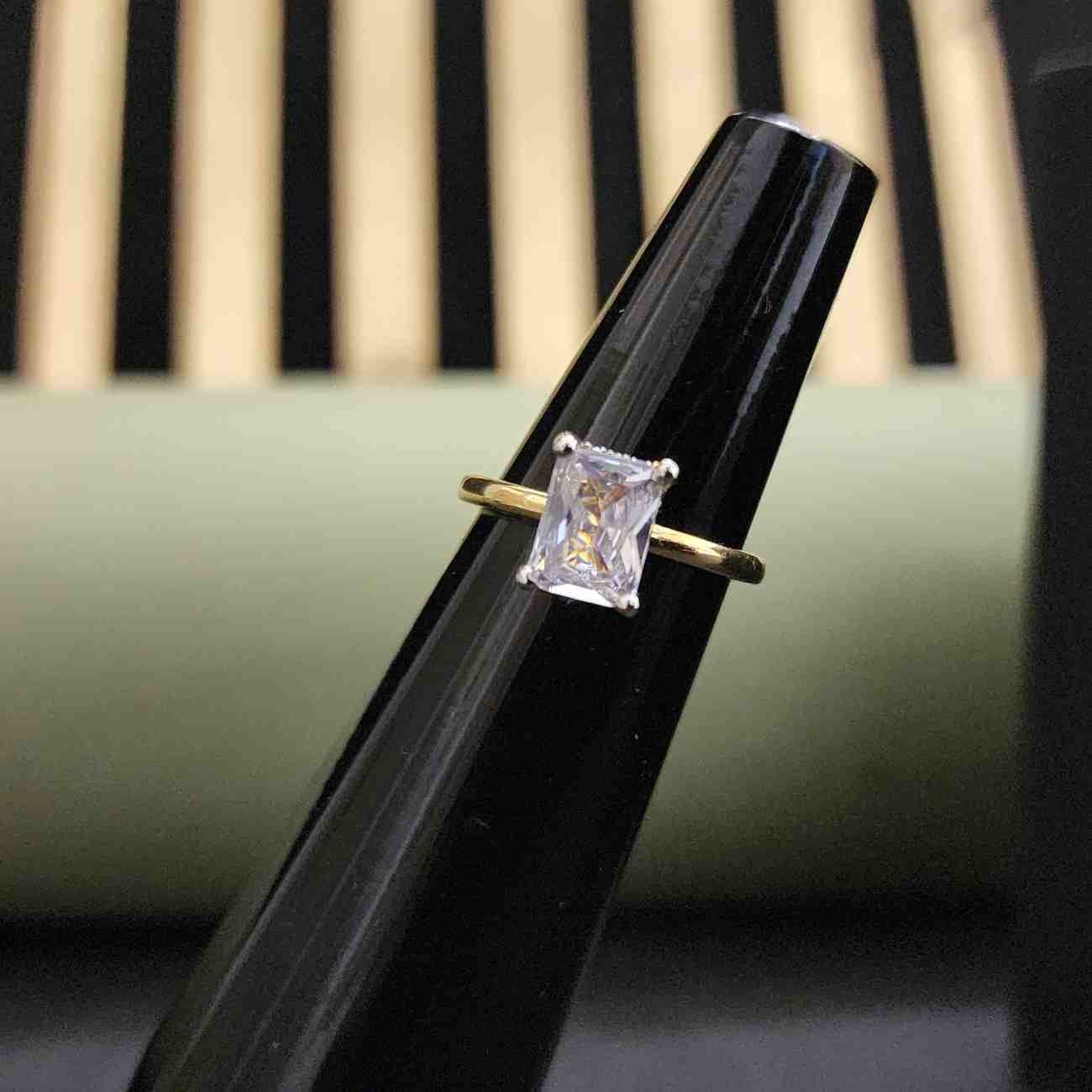Elegant Radiant Brilliant Cut Lab Grown Diamond Engagement Ring