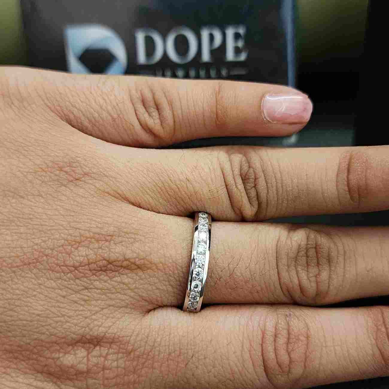 Round Cut Lab Grown Eternity Anniversary Diamond Band Alternate View