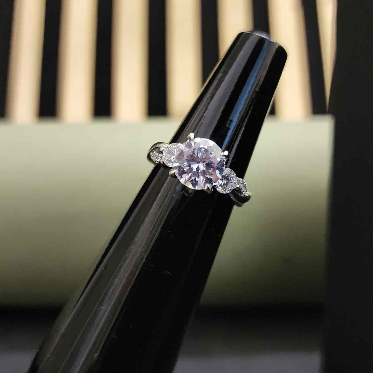 Elegant Round Cut Lab Grown Three Stone Diamond Promise Ring