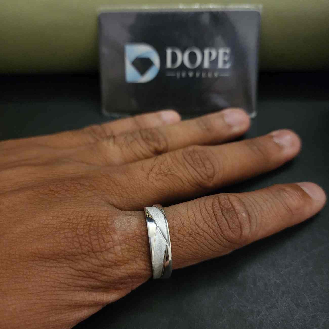 Modern Men's Cross Over Handmade Band Alternate View