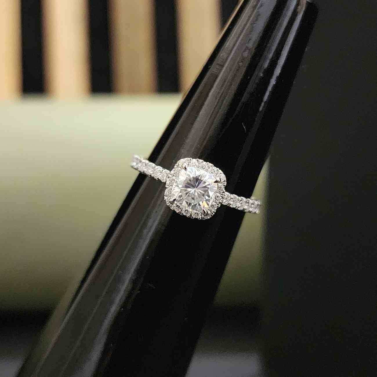 Elegant Solitaire Cushion Cut Lab Grown Diamond Ring