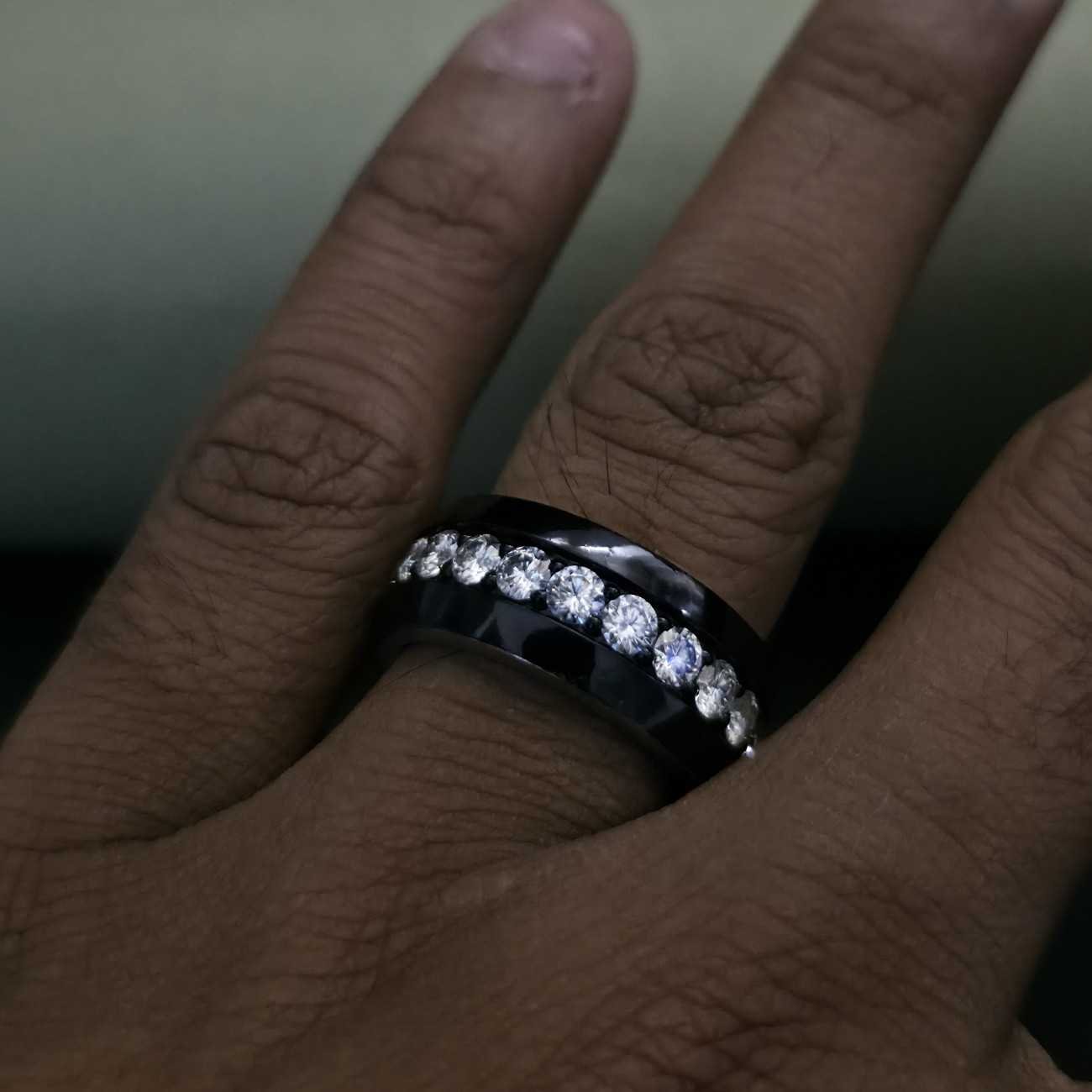Classic Round Cut Black Row Lab Grown Diamond Band Ring Alternate View